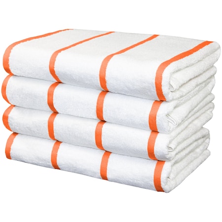Monarch Brands Las Rayas Towels, 30in x 60in, Orange, 24PK BT-HS3060-15OR-CS